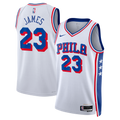 Nike LeBron James #23 Philadelphia 76ers White Away Swingman Jersey