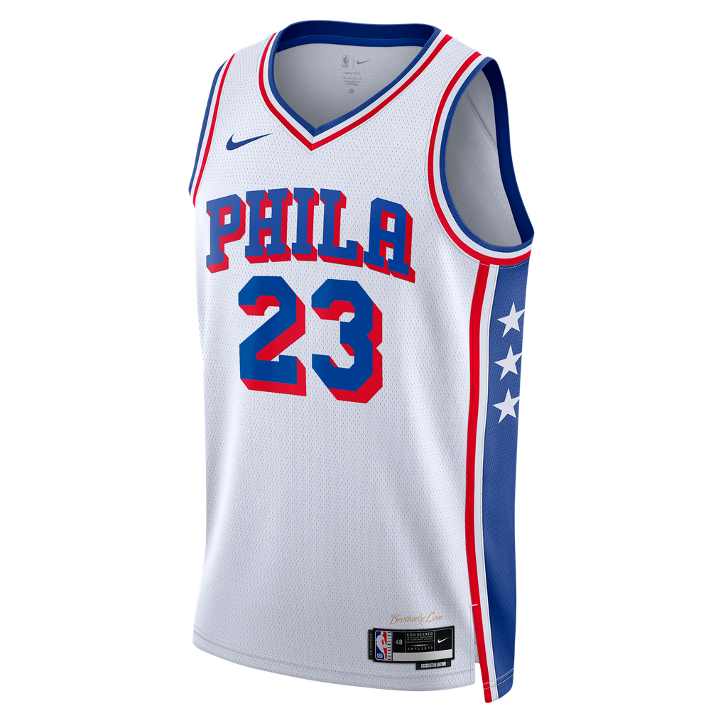 Nike LeBron James #23 Philadelphia 76ers White Away Swingman Jersey