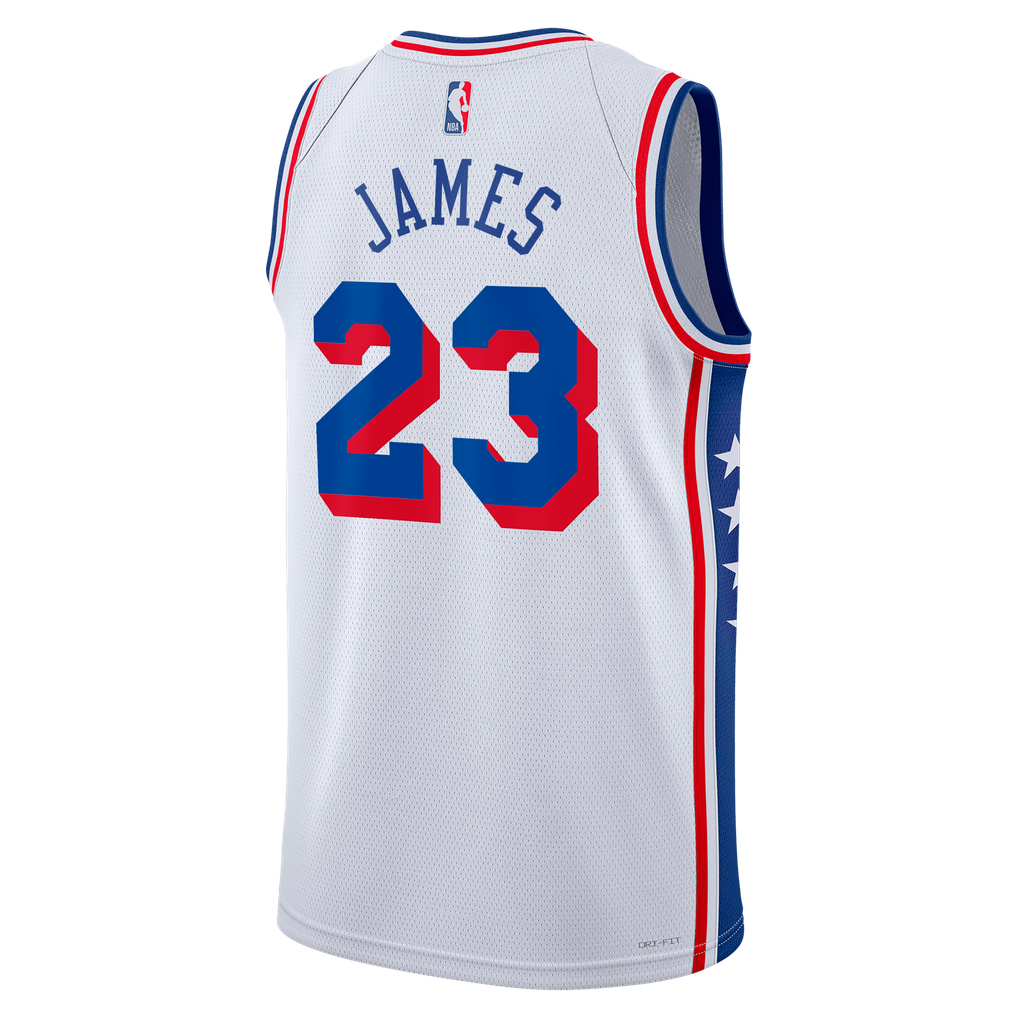 Nike LeBron James #23 Philadelphia 76ers White Away Swingman Jersey