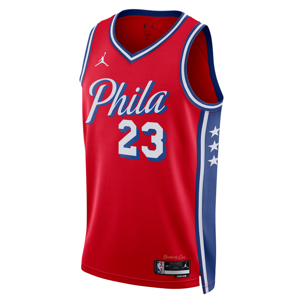 Jordan Brand LeBron James #23 Philadelphia 76ers Red Home Swingman Jersey