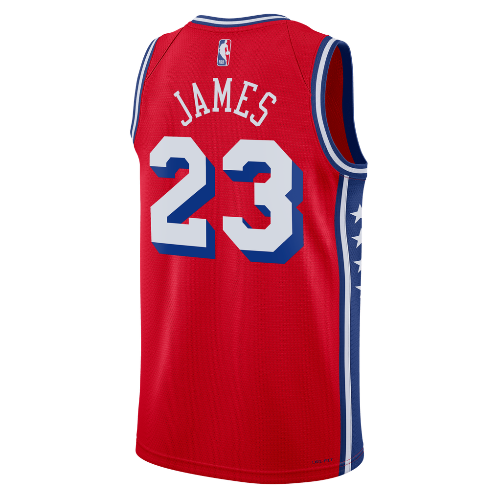 Jordan Brand LeBron James #23 Philadelphia 76ers Red Home Swingman Jersey