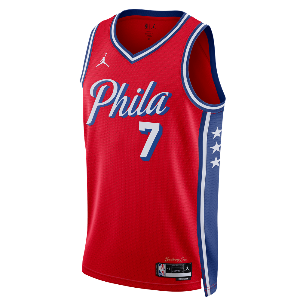 Jordan Brand Jaylen Brown #7 Philadelphia 76ers Red Home Swingman Jersey