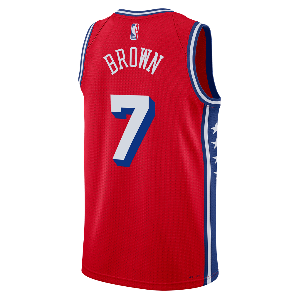 Jordan Brand Jaylen Brown #7 Philadelphia 76ers Red Home Swingman Jersey