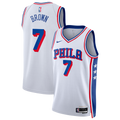 Nike Jaylen Brown #7 Philadelphia 76ers White Away Swingman Jersey