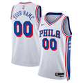 Nike Philadelphia 76ers Custom White Away Swingman Jersey