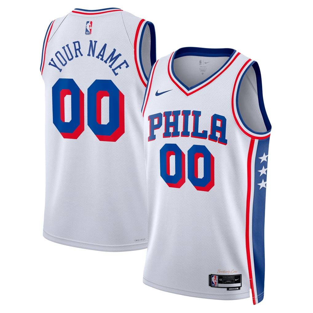 Nike Philadelphia 76ers Custom White Away Swingman Jersey