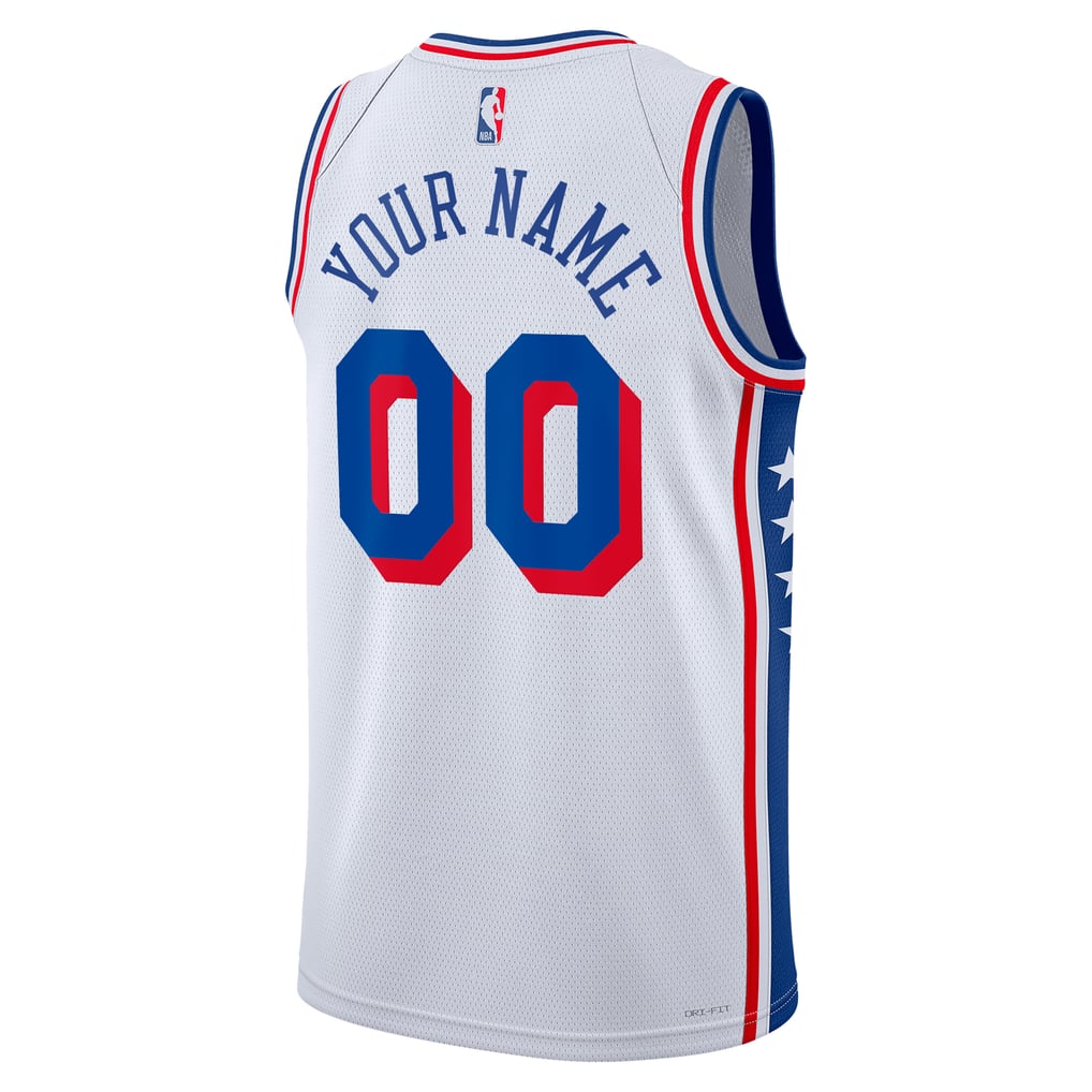 Nike Philadelphia 76ers Custom White Away Swingman Jersey