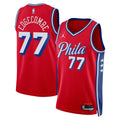 Jordan Brand Jared Edgecombe #77 Philadelphia 76ers Red Home Swingman Jersey