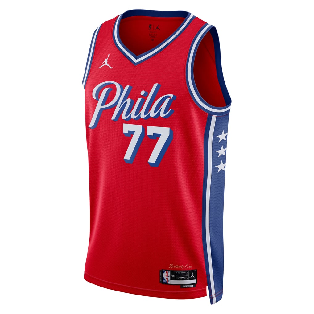 Jordan Brand Jared Edgecombe #77 Philadelphia 76ers Red Home Swingman Jersey