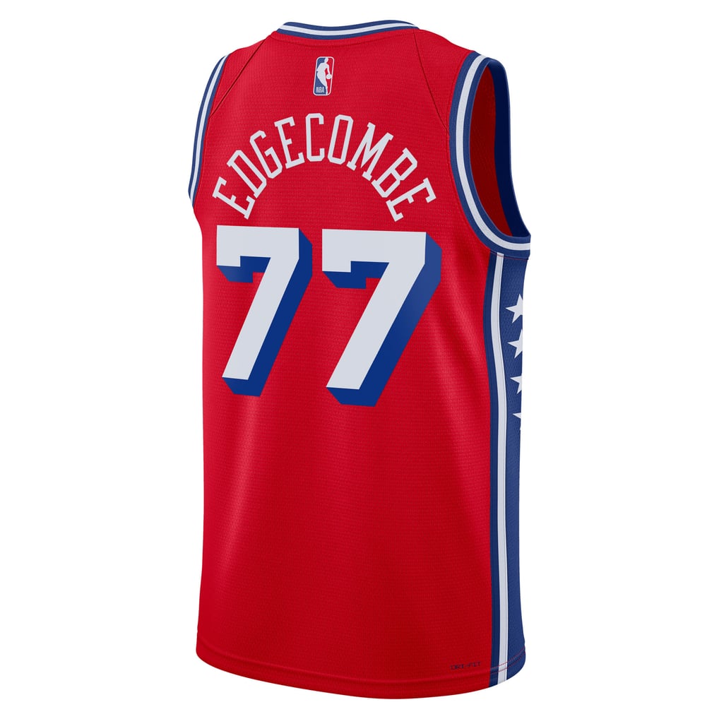 Jordan Brand Jared Edgecombe #77 Philadelphia 76ers Red Home Swingman Jersey