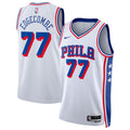 Nike Jared Edgecombe #77 Philadelphia 76ers White Away Swingman Jersey