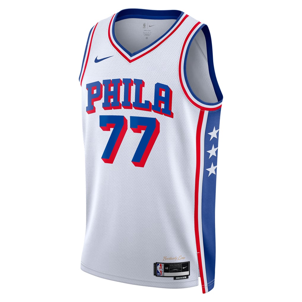 Nike Jared Edgecombe #77 Philadelphia 76ers White Away Swingman Jersey