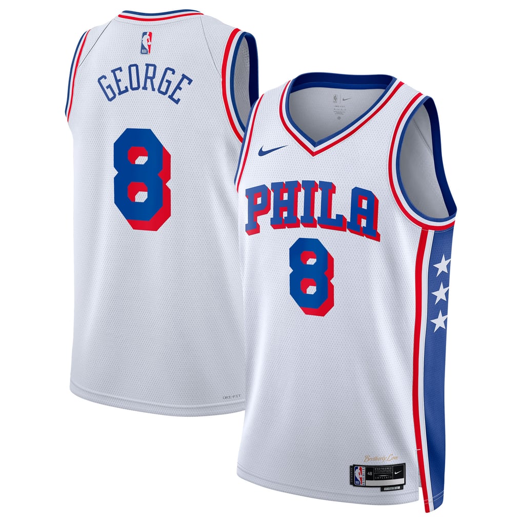Nike Paul George #8 Philadelphia 76ers White Away Swingman Jersey