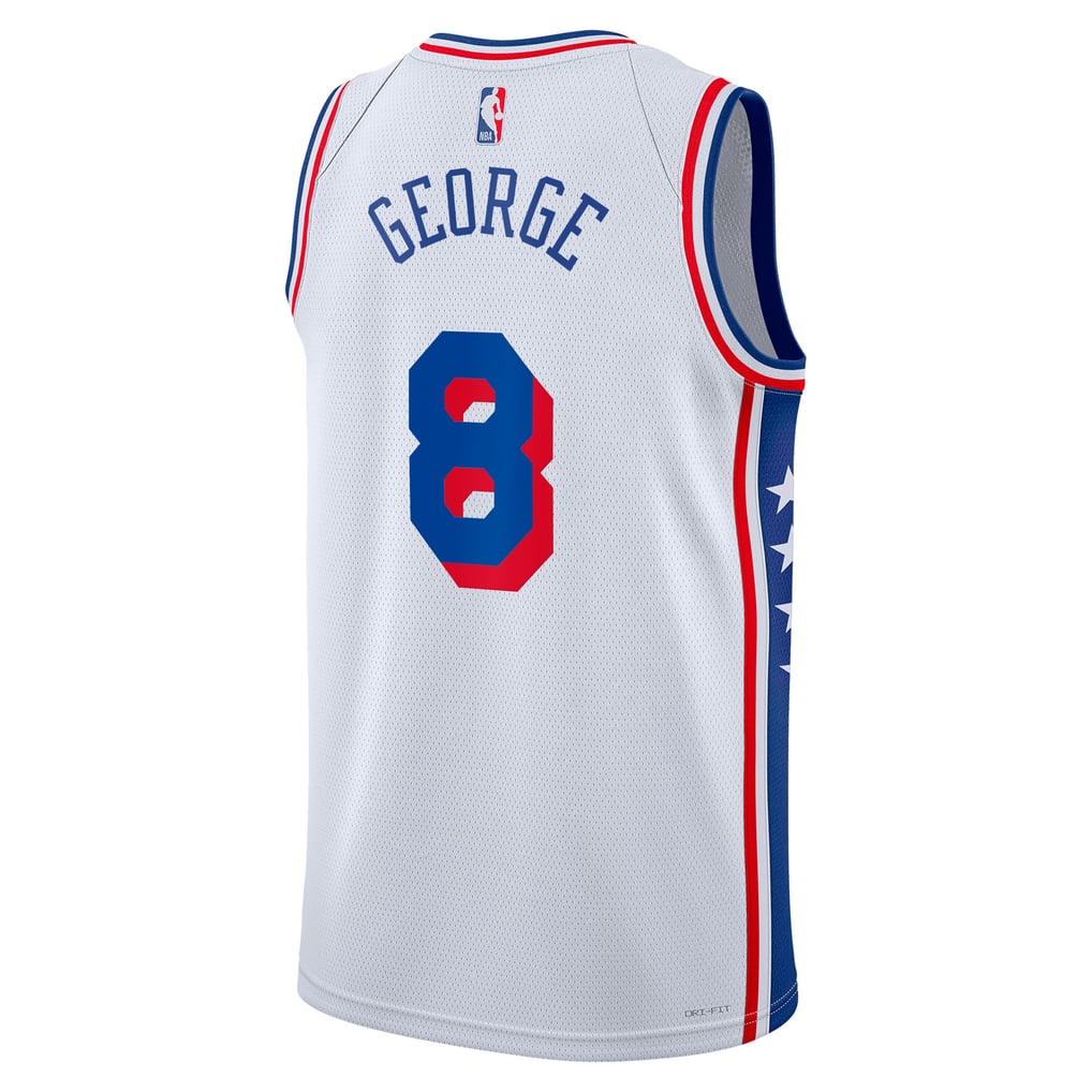 Nike Paul George #8 Philadelphia 76ers White Away Swingman Jersey