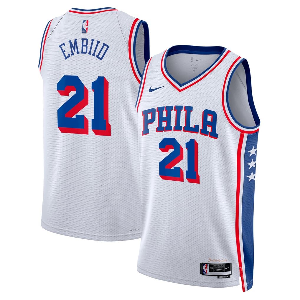 Nike Joel Embiid #21 Philadelphia 76ers White Away Swingman Jersey