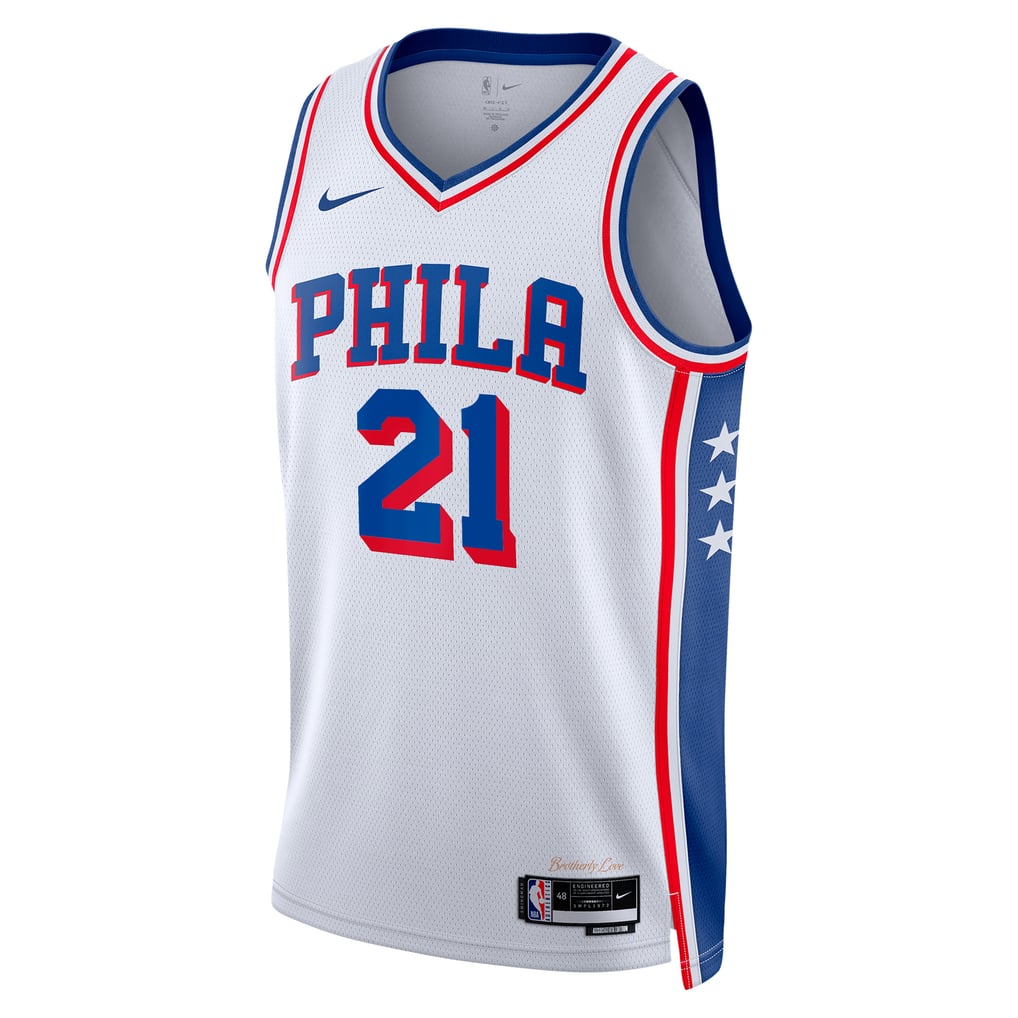 Nike Joel Embiid #21 Philadelphia 76ers White Away Swingman Jersey