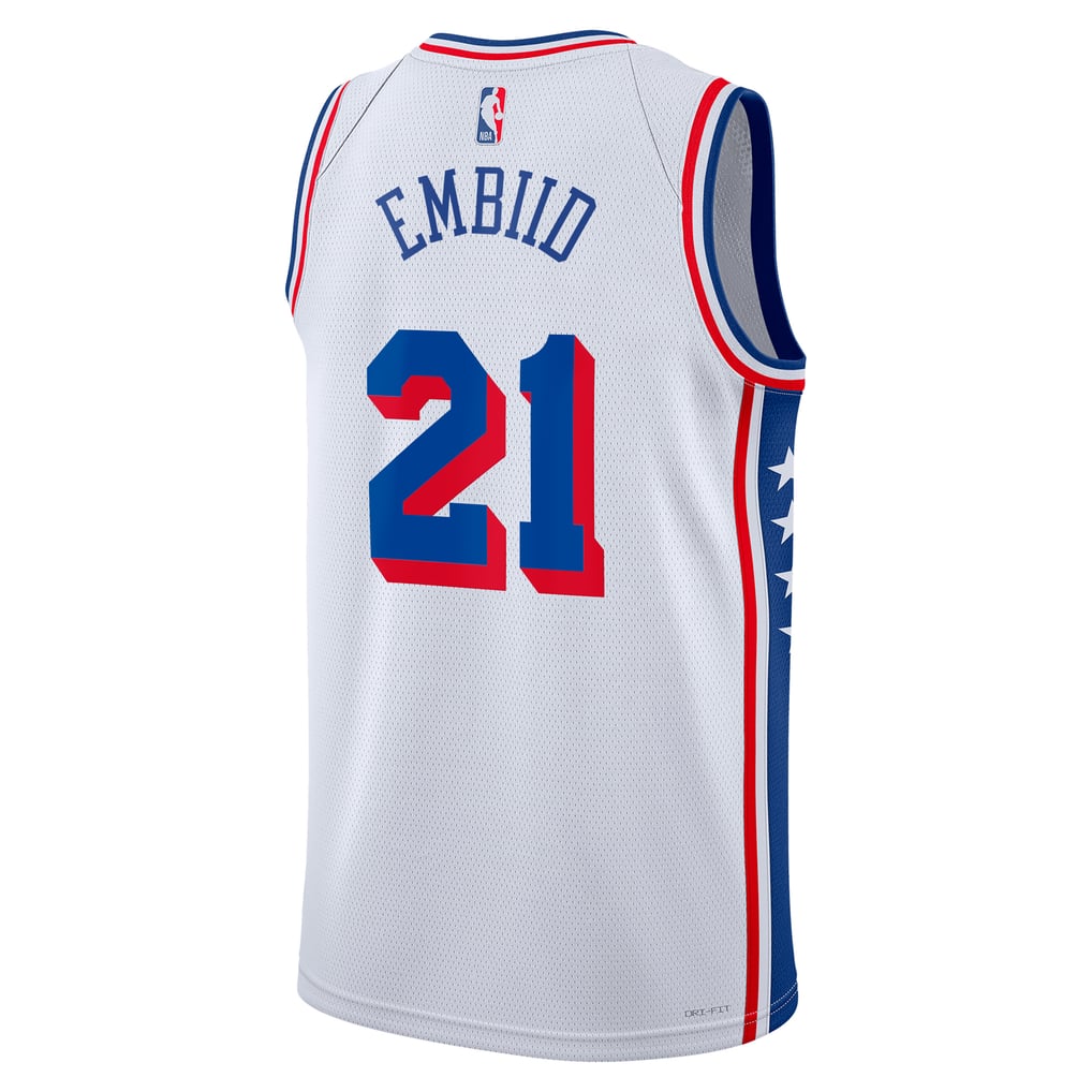 Nike Joel Embiid #21 Philadelphia 76ers White Away Swingman Jersey