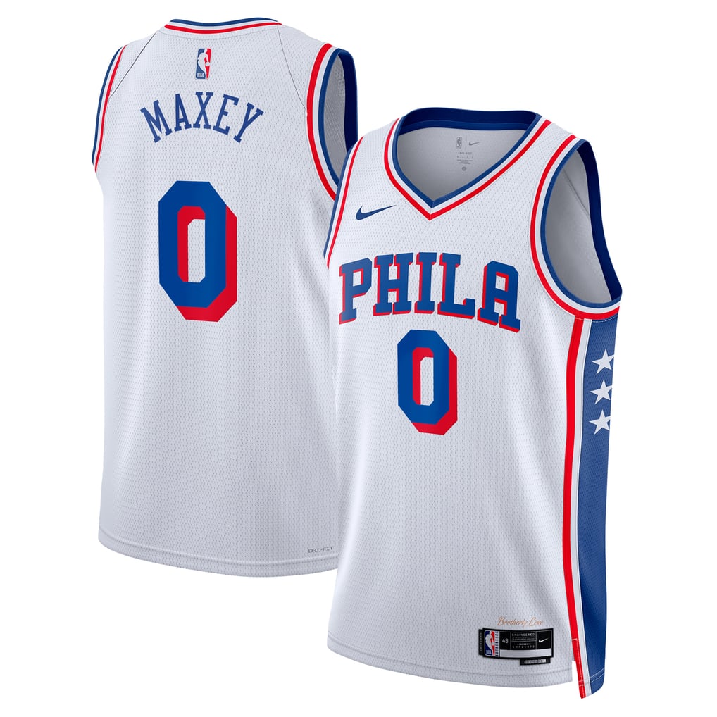 Nike Tyrese Maxey #0 Philadelphia 76ers White Away Swingman Jersey