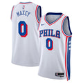 Nike Tyrese Maxey #0 Philadelphia 76ers White Away Swingman Jersey