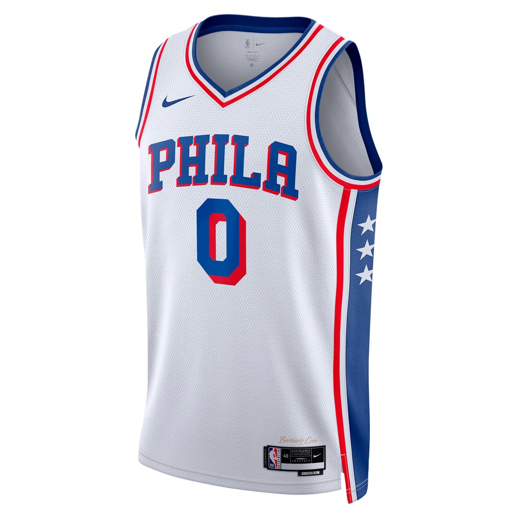 Nike Tyrese Maxey #0 Philadelphia 76ers White Away Swingman Jersey