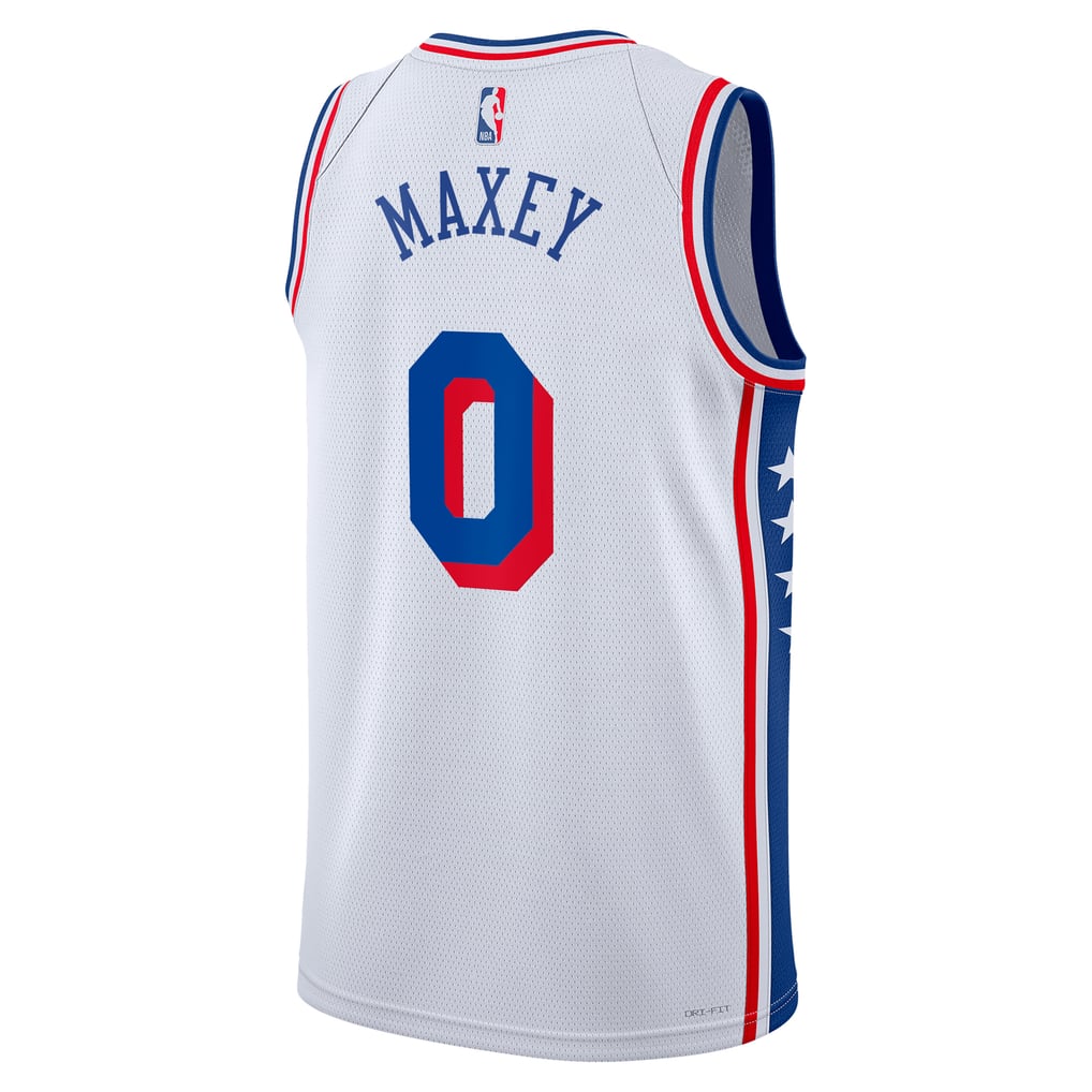 Nike Tyrese Maxey #0 Philadelphia 76ers White Away Swingman Jersey