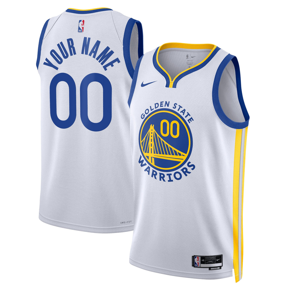 Nike Golden State Warriors Custom White Away Swingman Jersey