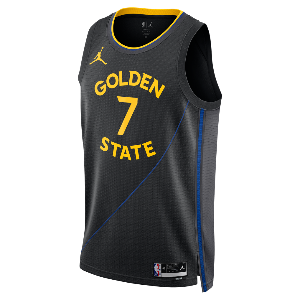 Jordan Brand Kristaps Porzingis #7 Golden State Warriors Black Statement Edition Swingman Jersey