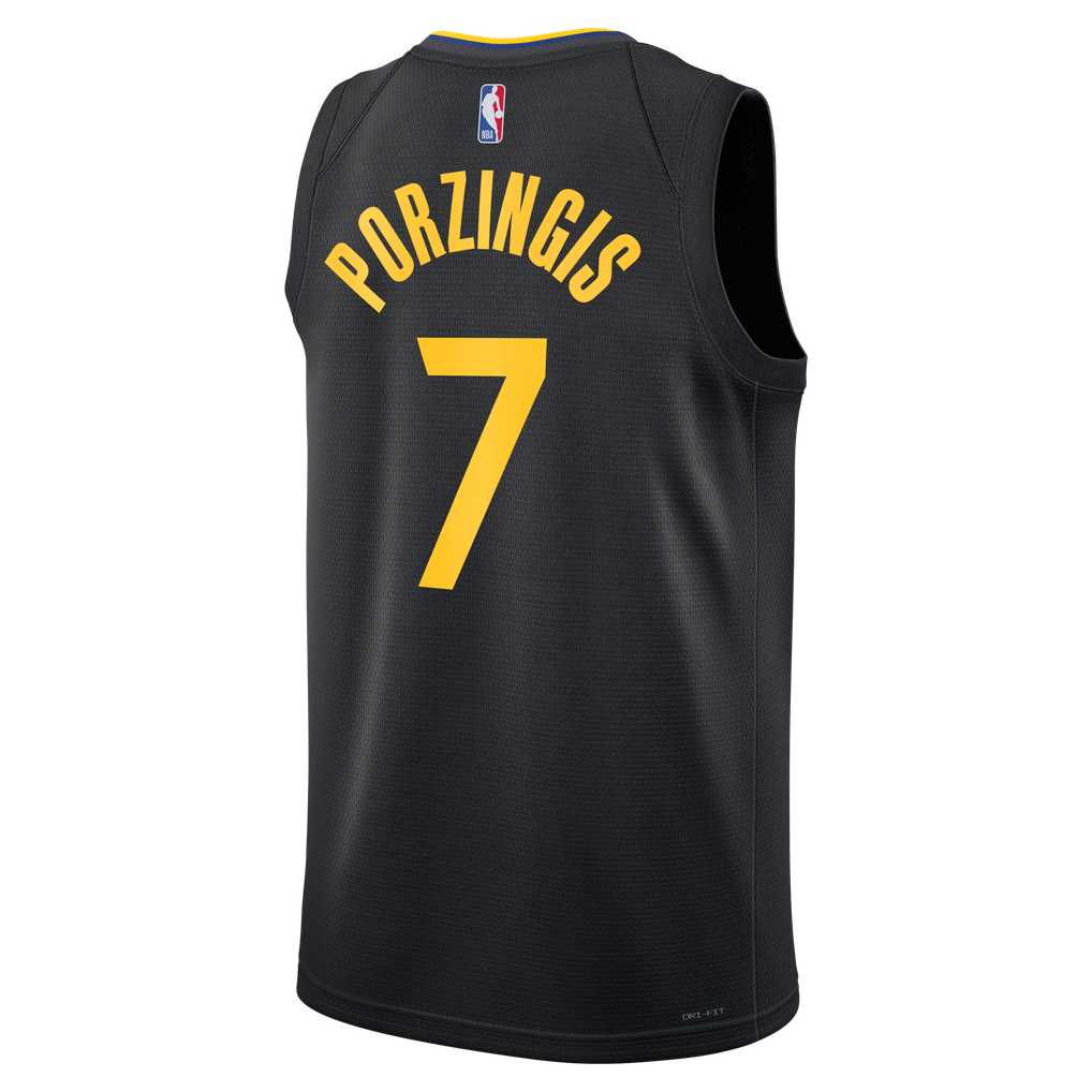 Jordan Brand Kristaps Porzingis #7 Golden State Warriors Black Statement Edition Swingman Jersey