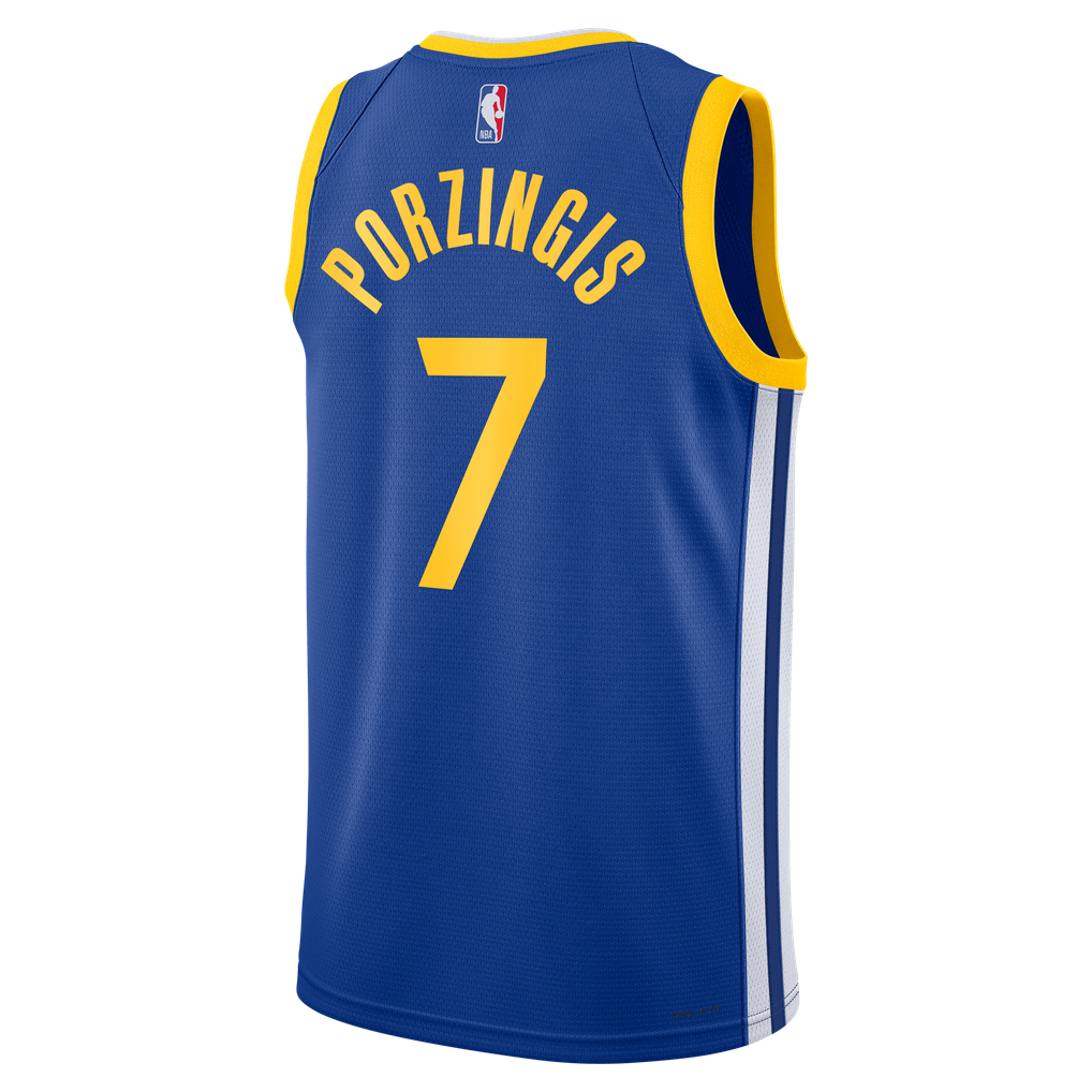 Nike Kristaps Porzingis #7 Golden State Warriors Royal Blue Home Swingman Jersey