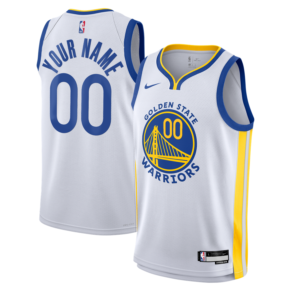 Nike Golden State Warriors Custom White Away Swingman Jersey