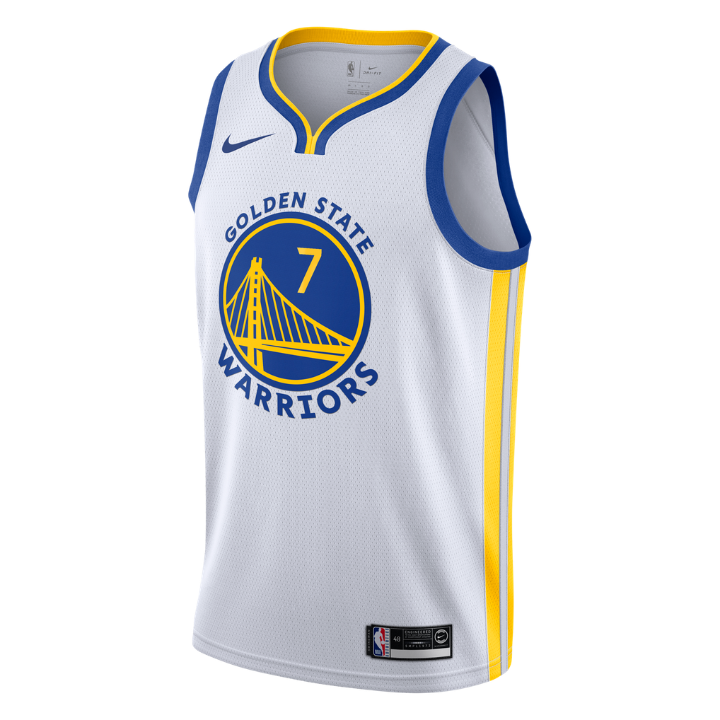 Nike Kristaps Porzingis #7 Golden State Warriors White Away Swingman Jersey