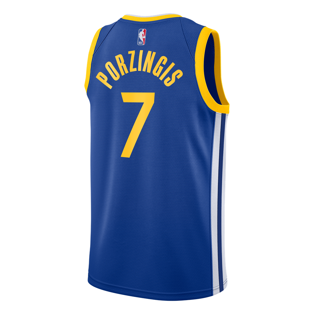 Nike Kristaps Porzingis #7 Golden State Warriors Royal Blue Home Swingman Jersey