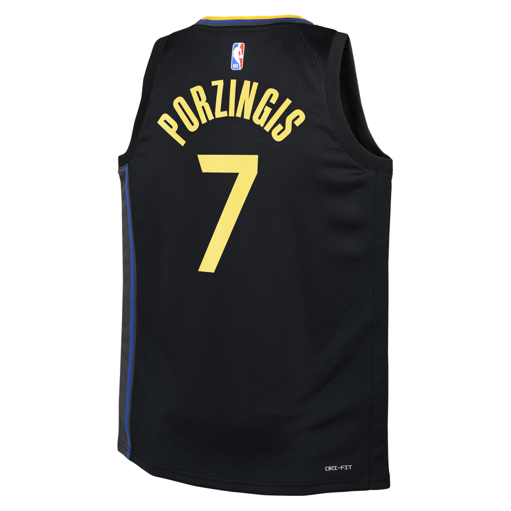 Jordan Brand Kristaps Porzingis #7 Golden State Warriors Black Statement Edition Swingman Jersey