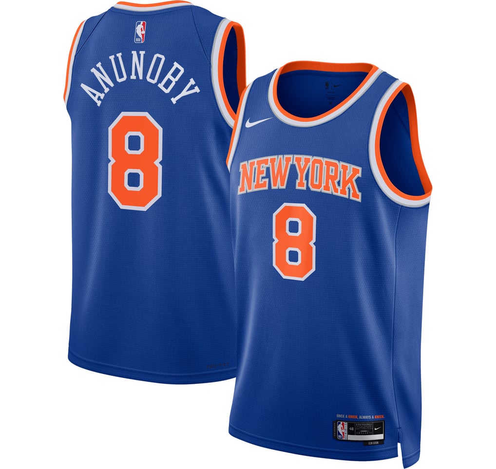 Nike OG Anunoby #8 New York Knicks Blue Home Swingman Jersey