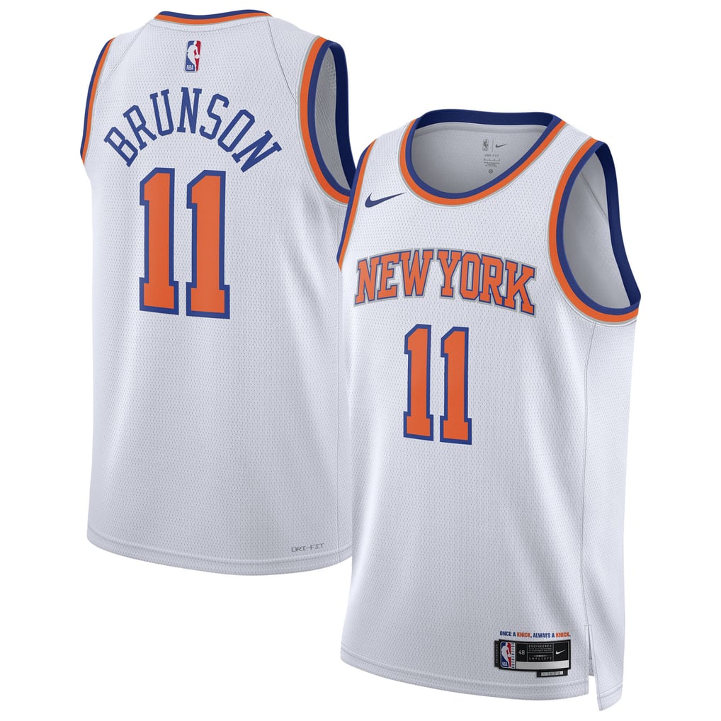Nike Jalen Brunson #11 New York Knicks White Away Swingman Jersey