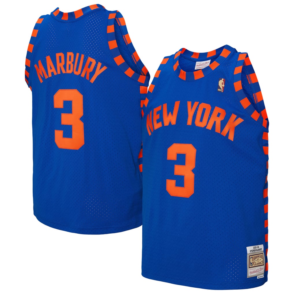 Mitchell & Ness Stephon Marbury #3 New York Knicks Blue Hardwood Classics Swingman Jersey