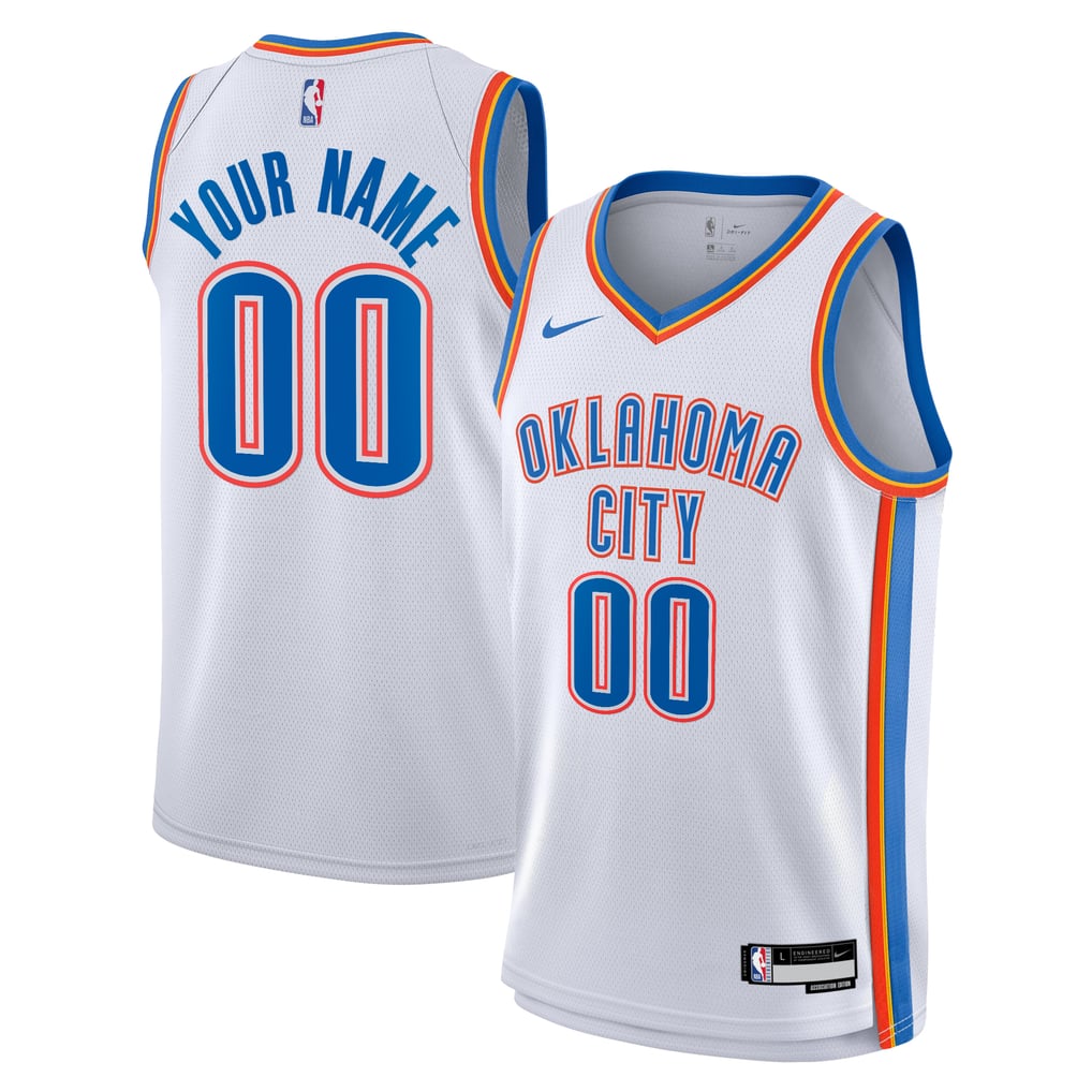 Nike Oklahoma City Thunder Custom White Away Swingman Jersey