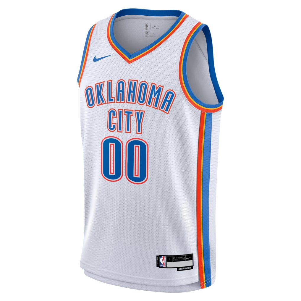 Nike Oklahoma City Thunder Custom White Away Swingman Jersey