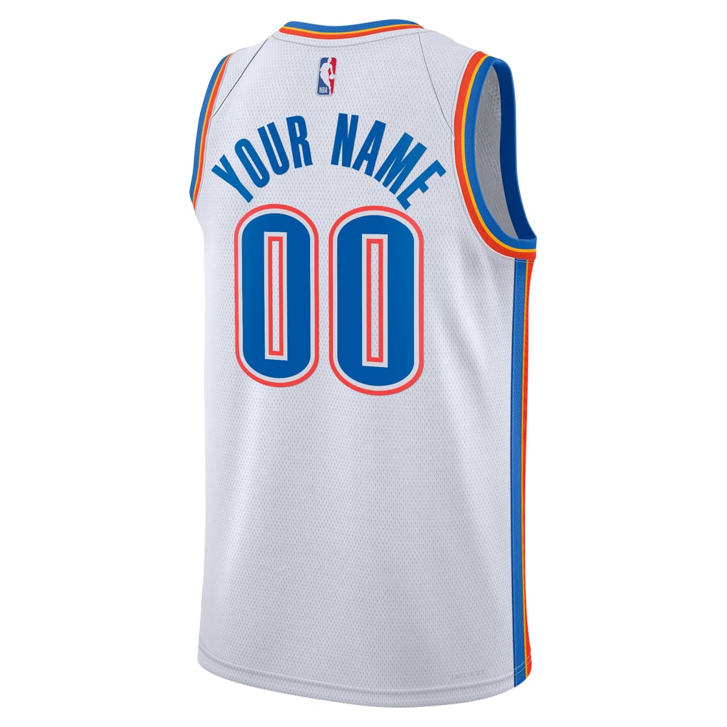 Nike Oklahoma City Thunder Custom White Away Swingman Jersey