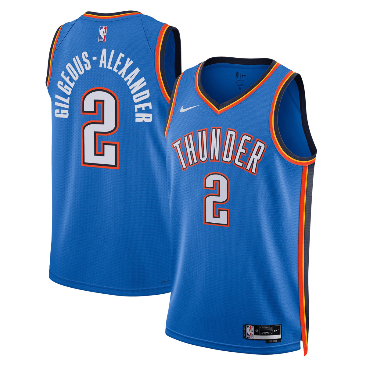 Nike Shai Gilgeous-Alexander #2 Oklahoma City Thunder Blue Home Swingman Jersey
