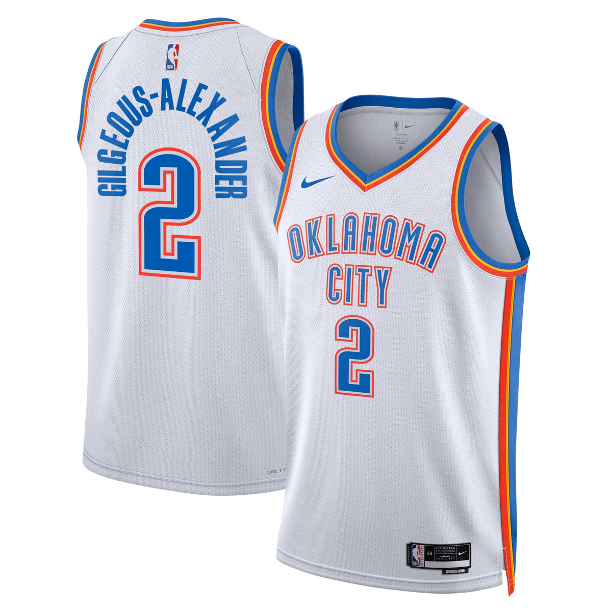 Nike Shai Gilgeous-Alexander #2 Oklahoma City Thunder White Away Swingman Jersey