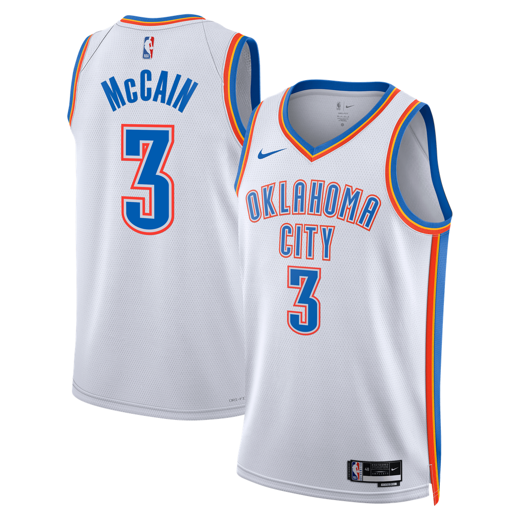 Nike Jared McCain #0 Philadelphia 76ers White Association Edition Swingman Jersey