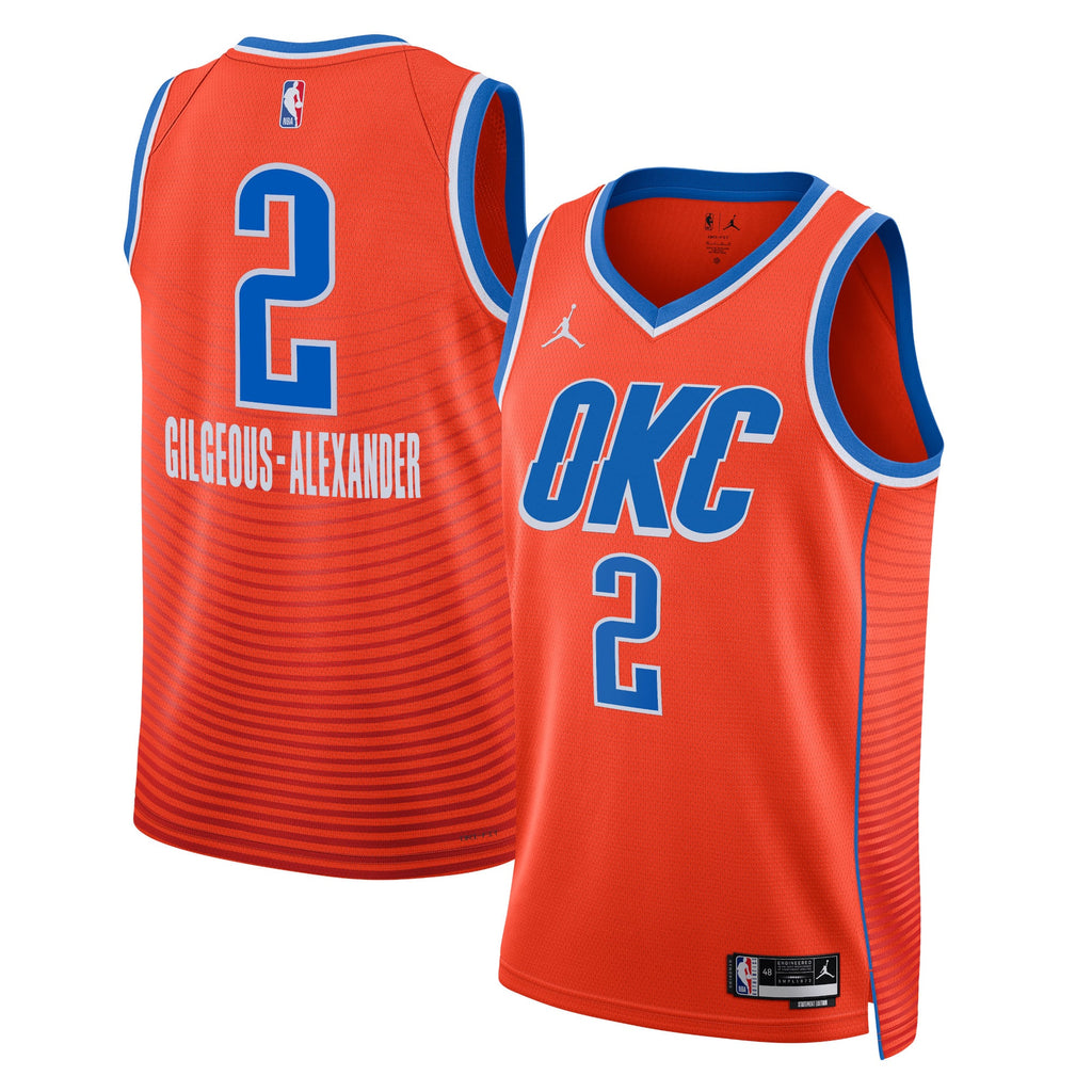 Jordan Brand Shai Gilgeous-Alexander #2 Oklahoma City Thunder Orange Statement Edition Swingman Jersey