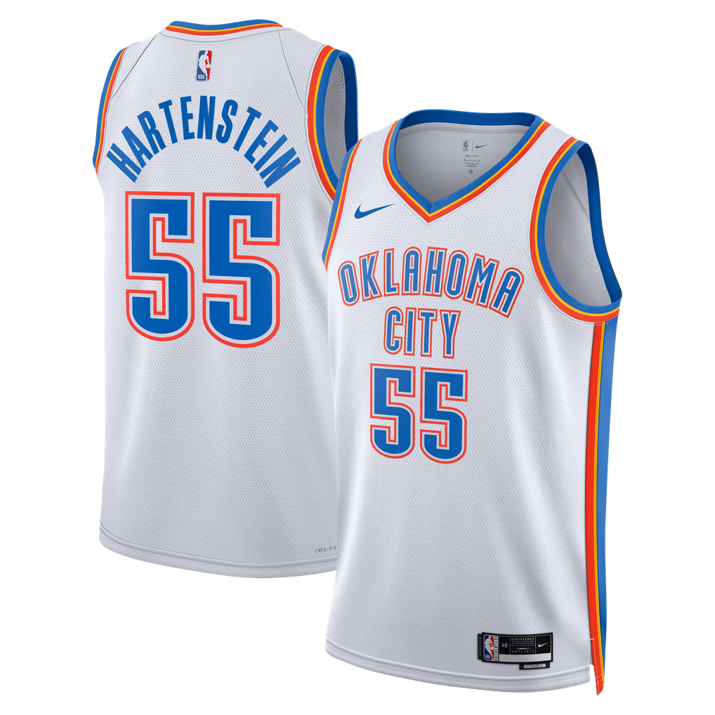 Nike Isaiah Hartenstein #55 Oklahoma City Thunder White Away Swingman Jersey