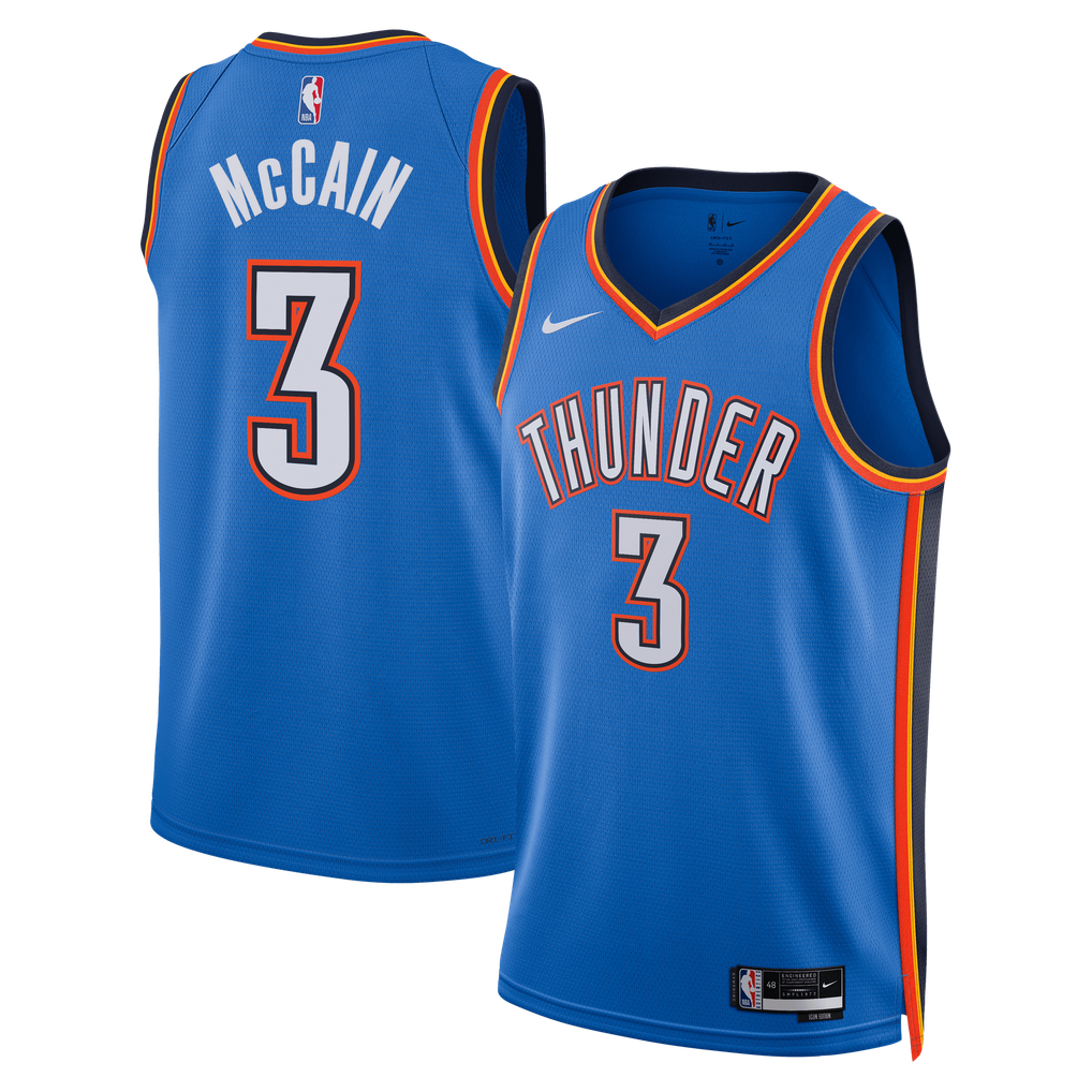 Nike Jared McCain #0 Philadelphia 76ers Royal Blue Icon Edition Swingman Jersey