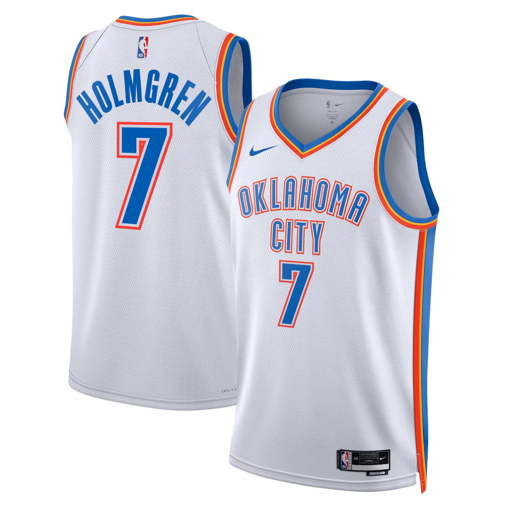 Nike Chet Holmgren #7 Oklahoma City Thunder White Away Swingman Jersey