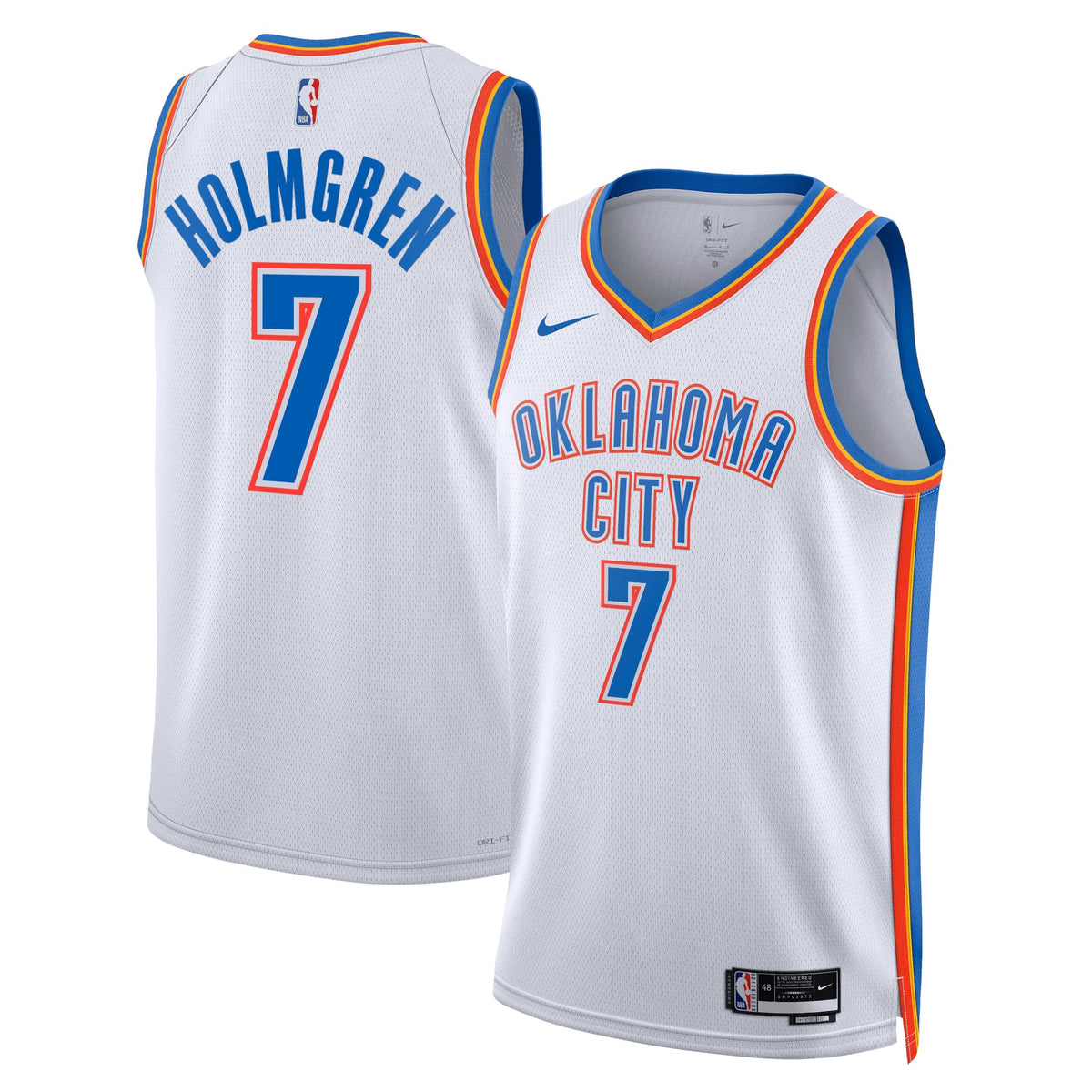 Nike Chet Holmgren #7 Oklahoma City Thunder White Away Swingman Jersey