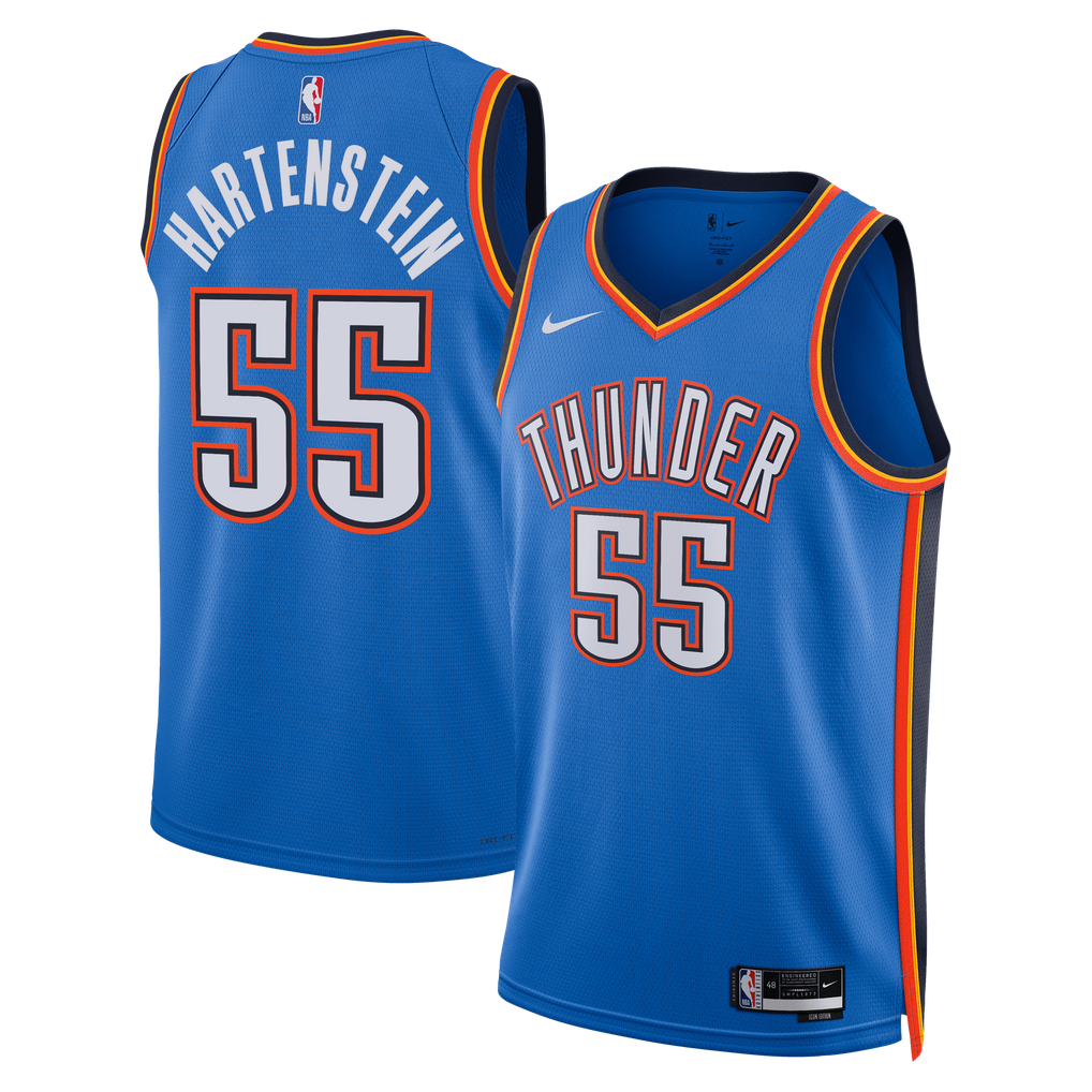 Nike Isaiah Hartenstein #55 Oklahoma City Thunder Blue Icon Edition Swingman Jersey