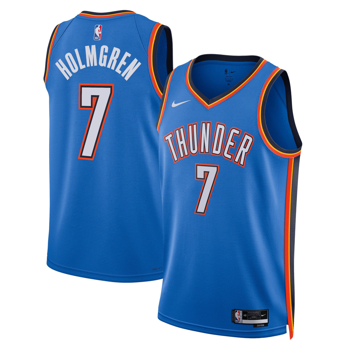 Nike Chet Holmgren #7 Oklahoma City Thunder Blue Icon Edition Swingman Jersey