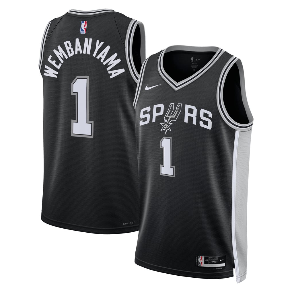 Nike Victor Wembanyama #1 San Antonio Spurs Black Icon Edition Swingman Jersey